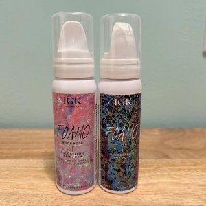 IGK Foamo Holographic Hair Foam Pink and Blue - Glitter Hair